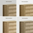 thumbnail image 5 of SICOTAS 26.78"W Boho Night Stands Set of 2 for Narrow Spaces, 25.67" Tall Rattan Nightstands with 3 Drawers , Large Bedside Table Wood End Table for Bedroom Living Room Hallway,Cherry Oak, 5 of 12