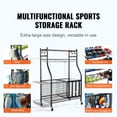 thumbnail image 2 of KFFKFF Sports Equipment Garage Organizer, Rolling Ball Storage Cart on Wheels, Basketball Rack with Baskets & Hooks, 2 of 9