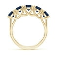 thumbnail image 2 of ANGARA Natural Half Eternity Five Stone 3 ct Blue Sapphire Wedding Band in 14K Yellow Gold for Women (Size-5mm) | September Birthstone, Anniversary, Jewelry Gift for Women | Natural Sapphire Ring, 2 of 10