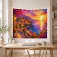 thumbnail image 5 of Mountain Lake Vertical with Picturesque Village Sunset, Mystical Fantasy for Space Lovers, Wall Decor, Valentine'S Day Gift, Tapestry Wall Hanging for Dorm and Living Room, 5 of 7