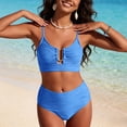 thumbnail image 6 of GEWSEY Women's 2Piece Bikini Sets Sexy Swimsuit High Waisted Full Coverage Bathing Suit Sexy Push Up Bikini Swimsuits (Dark Blue, XL), 6 of 9