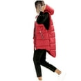 thumbnail image 6 of HOMBOM Red Puffer Vest for Women Fashion Hooded Jackets with Pockets Lightweight Gilet Full Zip Long Womens, 6 of 9