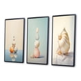 thumbnail image 3 of Designart "Seashell symmetryd Minimalist Gems II" Animals Framed Wall Art Set Of 3 - Beige Seashell Frame Canvas Set For Living Room Decor, 3 of 7