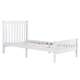 thumbnail image 5 of Hassch Twin Size Wooden Platform Bed, White, 5 of 7