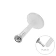 thumbnail image 1 of Flexible Threadless Push-In Labret Monroe Lip Jewelry with Clear Gem, 1 of 1