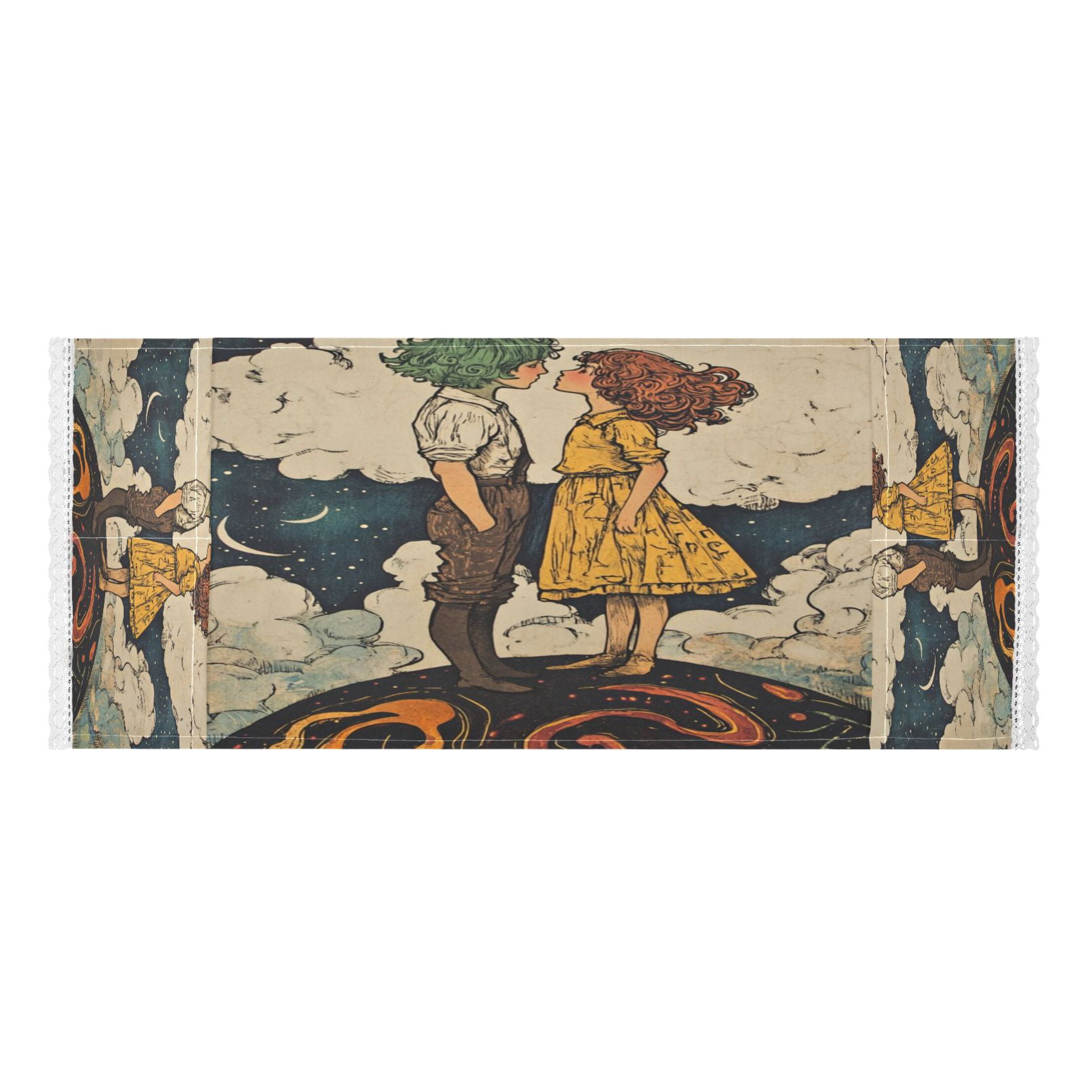 WOBOGO Young Lovers Illustration Washing Machine Cloth Dryer Refrigerator Top Cover Protective Non-Slip Mat For Kitchen Laundry