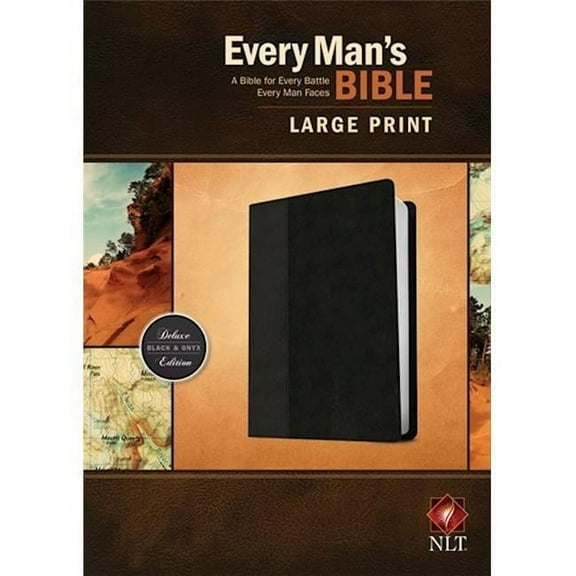 Tyndale House Publishers 082987 NLT Every Mans Bible & Large Print Black & Onyx TuTone