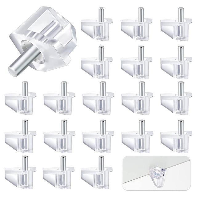 100Pcs Clear Shelf Support Peg 3mm Shelf Plastic Bracket For Furniture Shelves Cabinets Holder Pegs Kit