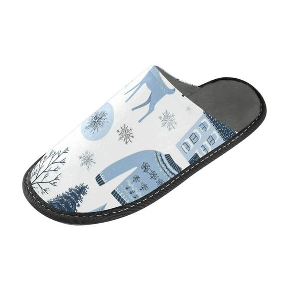 IAUYY Memory Foam House Slippers Suitable for Both Men and Women. Comfortable, Anti-Slip Plush Flat-Bottomed Slippers The Best Holiday Gift Winter Scrapbook Collection