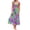 Pink, variant on Women's Floral Allover Print Tie Shoulder Smocked Midi Dress Vacation Lightweight A Line Hem Sleeveless 100% Polyester