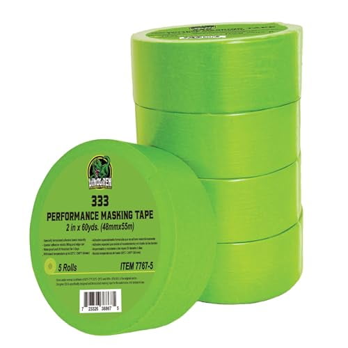 Automotive Masking Tape DINOGREN Green 2" x 60 yd – Auto Paint, Heat/Water Resistant (5Pk)
