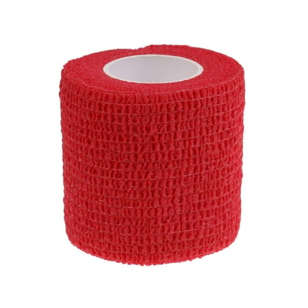 Wswqop 177" x 2" Self Adhesive Non Woven Cohesive Bandage Strong Elastic First Aid Tape Red