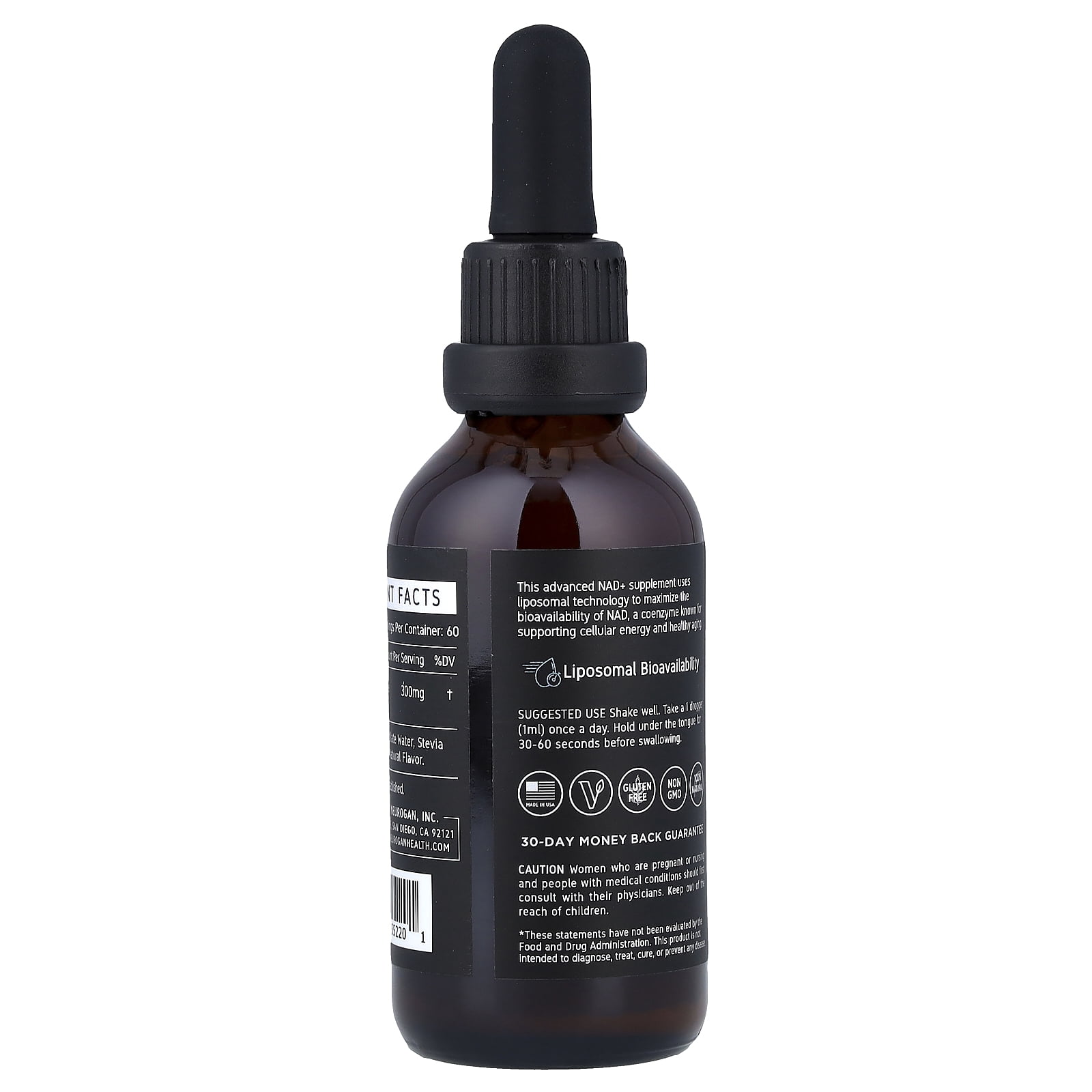 Neurogan Health NAD+ Liposomal Drops, Wild Berry, 300 mg, 2 oz (60 ml)