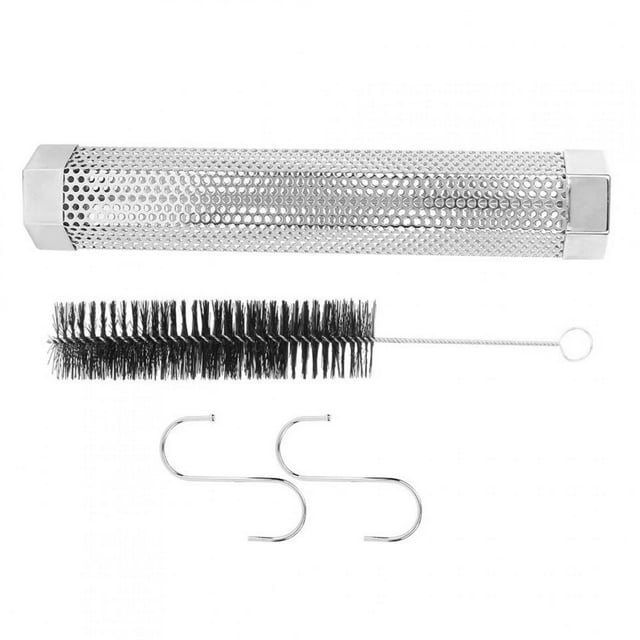 Accesorios para barbacoa con gancho para cepillo suministros de cocina herramientas para barbacoa tubo ahumado de acero inoxidable de 12 pulgadas para barbacoa al aire libre ANGGREK Otros