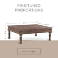 thumbnail image 2 of Maven Lane Emin Handmade Heritage Wooden Rectangular Coffee Table, Brown Finish, 2 of 6