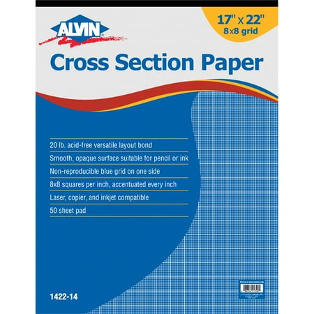 cross section paper 8 quot x 8 quot grid 50 sheet pad 17 quot x 22 graph paper at walmart