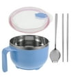 thumbnail image 3 of 1 Ensemble Bol à Nouilles Bol à Riz en Acier Inoxydable Bol Anti-Brûlure Bol à Soupe avec Couvercle 1200 ml, 3 of 8
