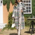 thumbnail image 4 of Winter Coats for Women Womens Fall Fashion 2025 Long Sleeve Lapel Classic Plaid Button Pocket Long Casual Coat, 4 of 8