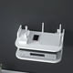 thumbnail image 4 of Estante de pared para router | Caja de almacenamiento de madera sin agujeros | Organizador de wifi de 30 x 19 x 15 cm para salón y dormitorio | Solución de almacenamiento moderna en blanco, 4 of 6
