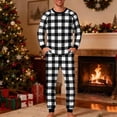thumbnail image 1 of Pijama navideño para hombre, blusa y pantalones con estampado navideño a cuadros., 1 of 5