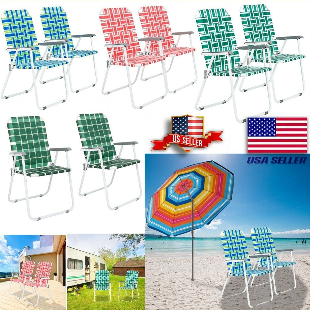 Goorabbit 2 Pack Lawn Chair Folding  Set Beach Chair Camping Chair