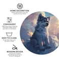 thumbnail image 3 of Honeii Cloud Wolf print Leather Coaster Set of 4, ideal for safeguarding your furniture from drinks spills and effortless cleanup-Round Shape, 3 of 6