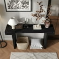 thumbnail image 3 of S-HOME Versatile 60 Inch Rustic Console Table  MDF Sofa Side Table for Entryway or Living Room, Black, 3 of 10