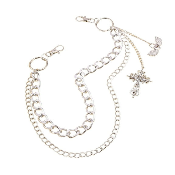 Aellinatey Crossed Pedant Trousers Chain for Men Women Unisex Cool Decorative Jeans Chain