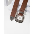 thumbnail image 3 of 1pc Men Solid Western Buckle Vintage Belt, 3 of 4