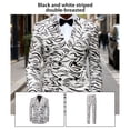 thumbnail image 3 of Men's 2-Piece Slim Fit Jacquard Suit - Shawl Lapel, Black & White Pattern for Prom Business Banquet, 3 of 8
