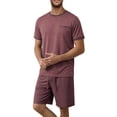 thumbnail image 3 of GENTS BLISS Men Pajamas Set Crewneck 2 Piece Set Short Sleeve Shirt with Color Block Pocket and Soft Shorts Loungewear, 3 of 11