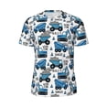thumbnail image 5 of Wukai Blue Excavator Print Men's Short-Sleeved Mesh T-Shirt,Quick-Dry Short Sleeve Workout T-Shirt-Medium, 5 of 8