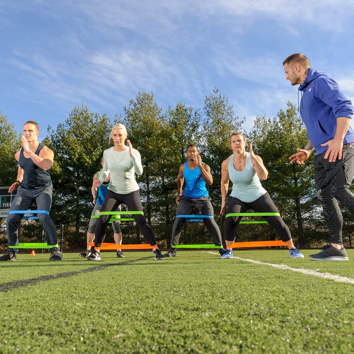 Power Systems 12" Versa Loop Resistance Bands (10-Pack) - Extra Light (4-15 lb) Durable Workout Bands