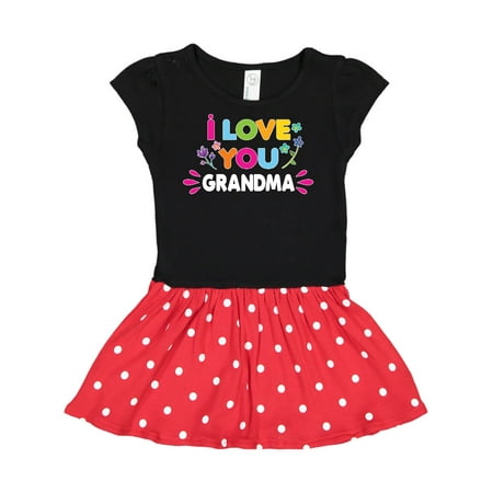 

Inktastic I Love You Grandma with Flowers Gift Toddler Girl Dress