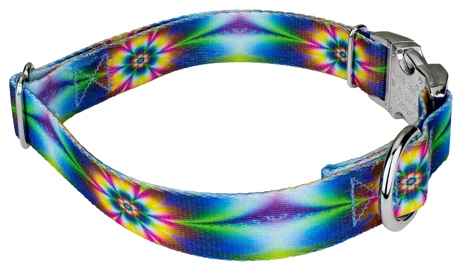 Country Brook Petz® Premium Tie Dye Flowers Dog Collar and Leash, Large