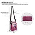 thumbnail image 6 of HELLHERO Shoulder Purse Trendy Polyester Double-layer Unisex 4.33x1.97x7.09 Outdoor Travel, Capybara with Sunflower Wreath, 6 of 7