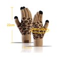 thumbnail image 2 of AWZXDE Men and Women Winter Fashionable Couple Riding Cold Weather Leopard Print Hat Thickened Scarf Touchscreen Knit Gloves Three-Piece Set for Outdoor Activities Purple, 2 of 7
