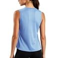 thumbnail image 5 of Cadmus Workout Tank Tops for Women UPF 50+ Quick Dry Cropped Sleeveless for Gym Running Pilates Exercise Summer,3 Pack, Blue/Purple/White, S, 5 of 8