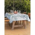 thumbnail image 3 of Outdoor Tablecloth with Umbrella Hole for Patio/Picnic/Party/Camping, Watercolor Marine Coral Waterproof Table Cloth Rectangle Table Cover Washable, Nautical Coastal Starfish Conch Shell (60"x 102"), 3 of 8