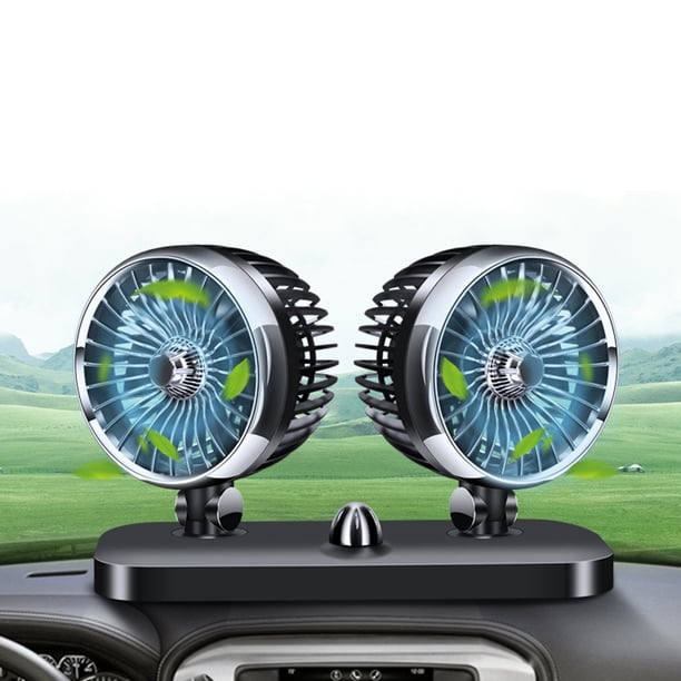 Ventiladores eléctricos para coche, ventilador eléctrico universal para coche de 12 V, ventilador de coche de doble cabezal, diseño revolucionario