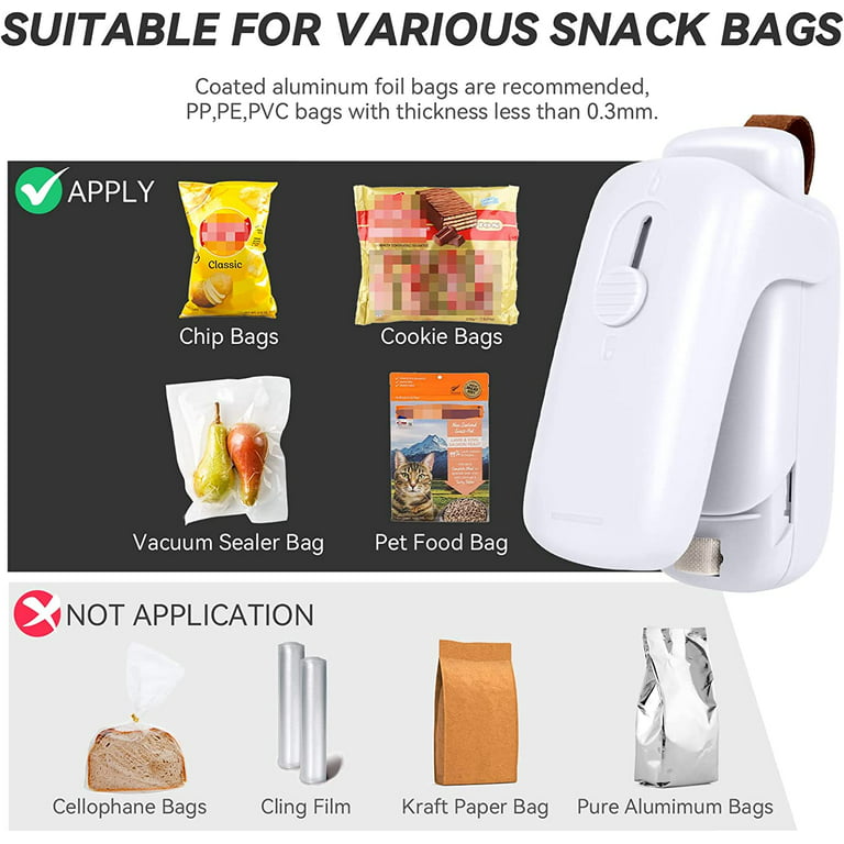 Buy Mini Chip Bag Sealer, Handheld Heat Vacuum Sealer and Cutter