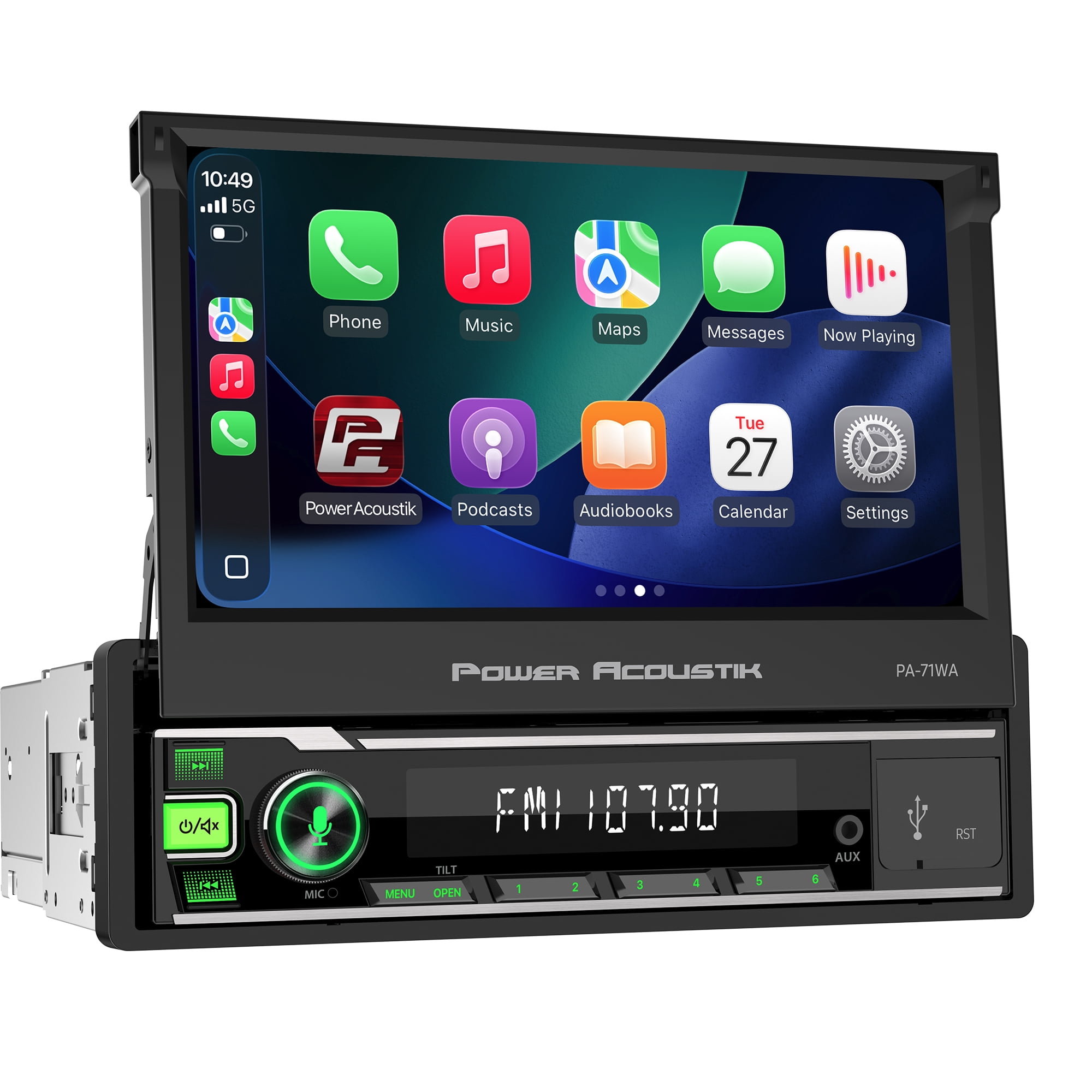Power Acoustik PA71WA Single DIN Car Stereo7 Touchscreen,