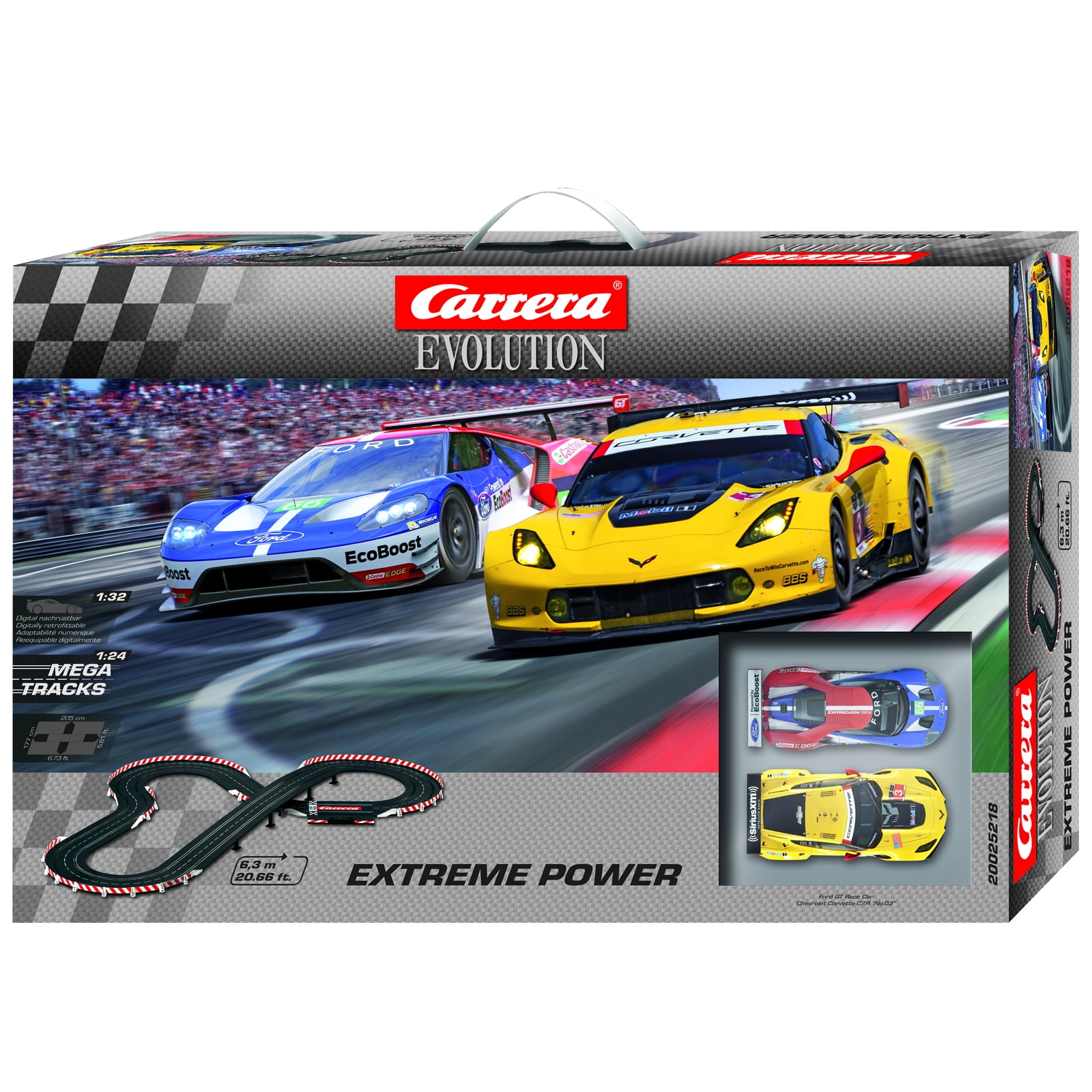 Carrera Evolution Extreme Power 1:32 Scale Slot Car Race Set 
