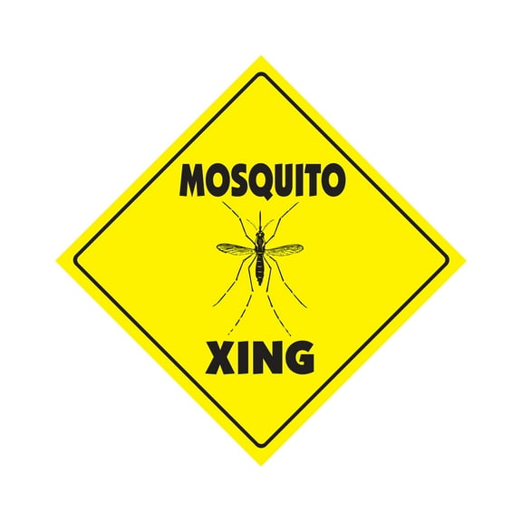 Mosquito Crossing Sign Zone Xing | Indoor/Outdoor | 17" Tall insect entomology flies fly netting camping
