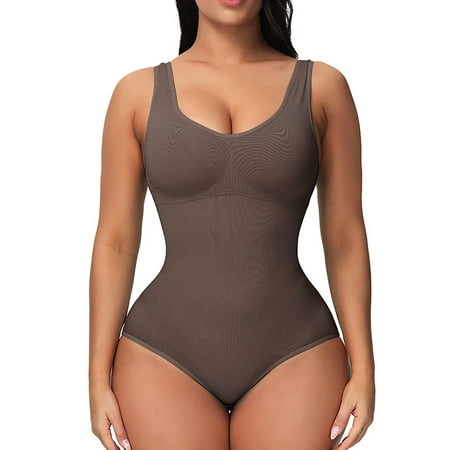 

Women Waist Trainer Shapewear Slim Body Shaper Deep V Neck Thong Bodysuit Jumpsuit Tops See Trough Body Suit