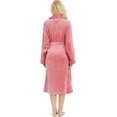 thumbnail image 2 of HEARTNICE Womens Fleece Robes, Plush Long Bathrobe Soft Warm Robes,(Coral Pink,S-M), 2 of 6