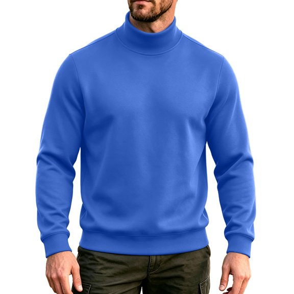 LWITHSZG Men's Mockneck Sweatshirt Soft Fleece Lined Pullover Sweatshirts Fall Winter Warm Long Sleeve Going Out Tops L