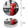 thumbnail image 1 of FMSHPON London Street Red Telephone Booth Set of 6 Round Coaster for Drinks, Absorbent Ceramic Stone Coasters Cup Mat with Cork Base for Home Kitchen Room Coffee Table Bar Decor, 1 of 6