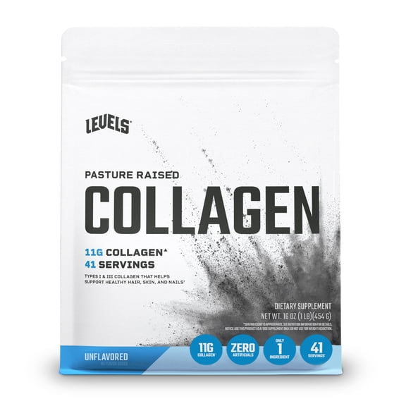 Levels Collagen Peptides, No Artificial Ingredients, 11G of Collagen, Unflavored, 1LB