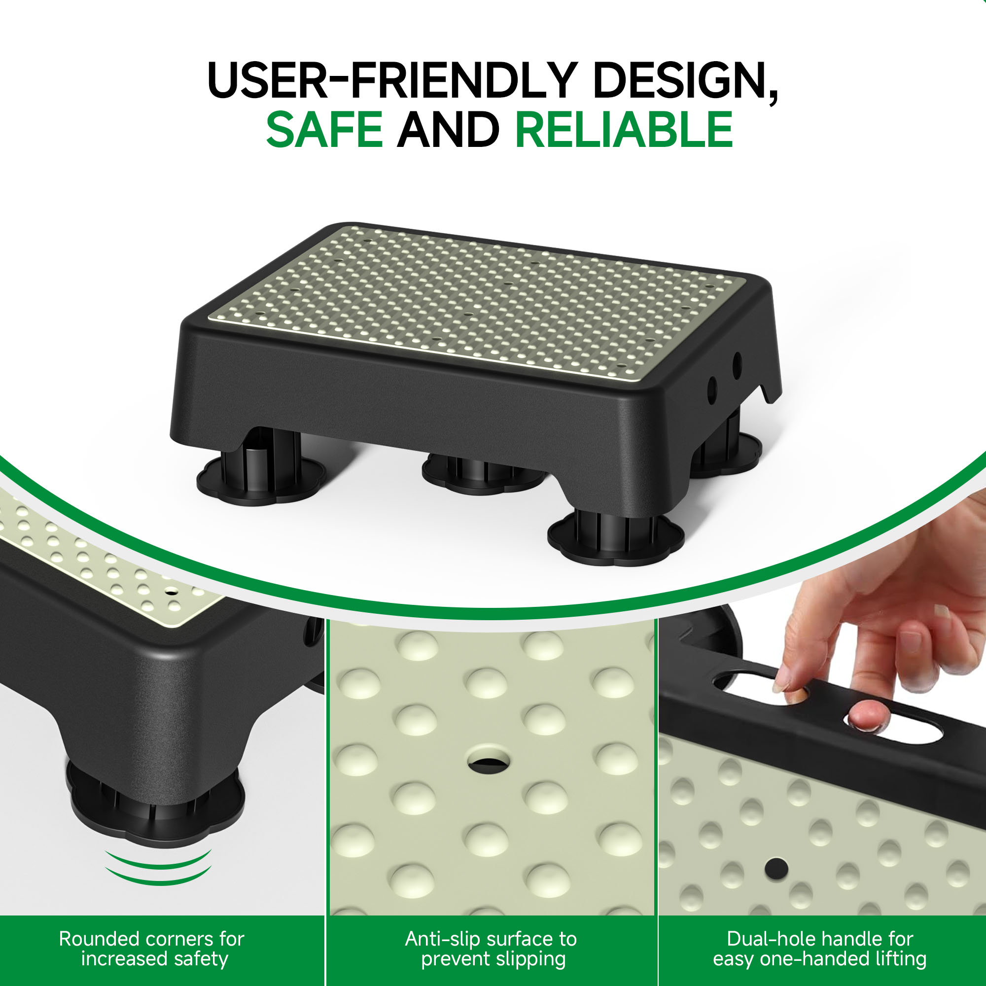 ALLJOY Adjustable Step Stool with Non-Slip Platform, 500 LBS photo 4